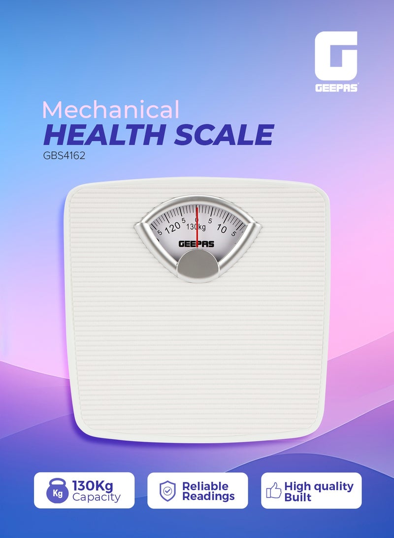 GEEPAS Mechanic Health Scale , Multi-Purpose Weighing Machine with High Precision | Dial Readings, Weighing Machine for Human Body-Weight Machine, 130 KG Capacity, Bathroom Scale, With Step On Technology - Image 1