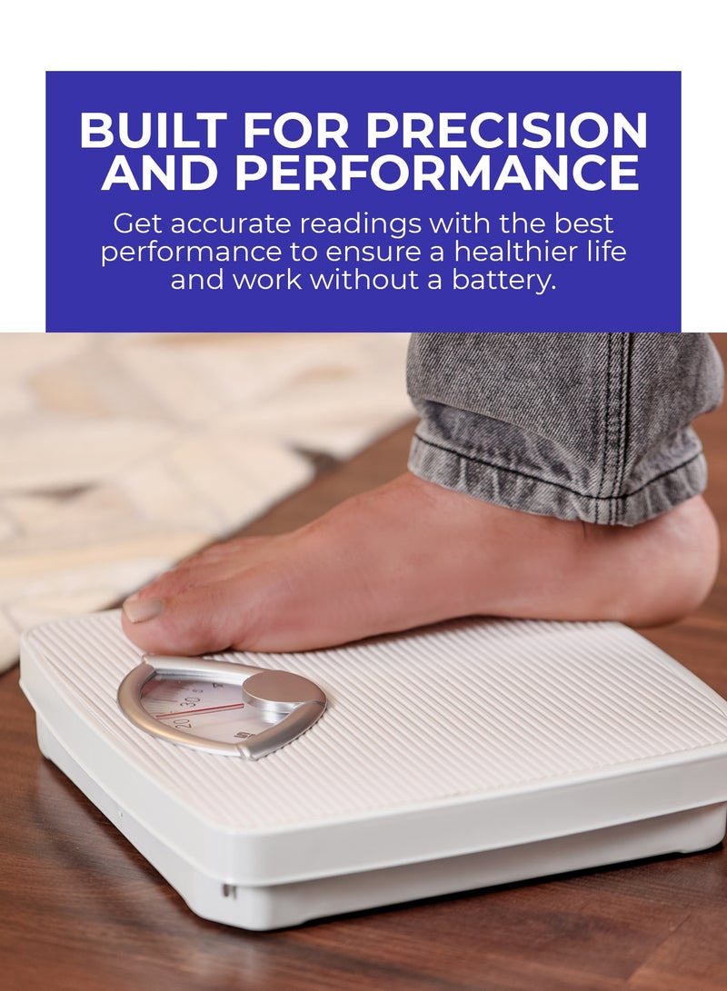 GEEPAS Mechanic Health Scale , Multi-Purpose Weighing Machine with High Precision | Dial Readings, Weighing Machine for Human Body-Weight Machine, 130 KG Capacity, Bathroom Scale, With Step On Technology - Image 5