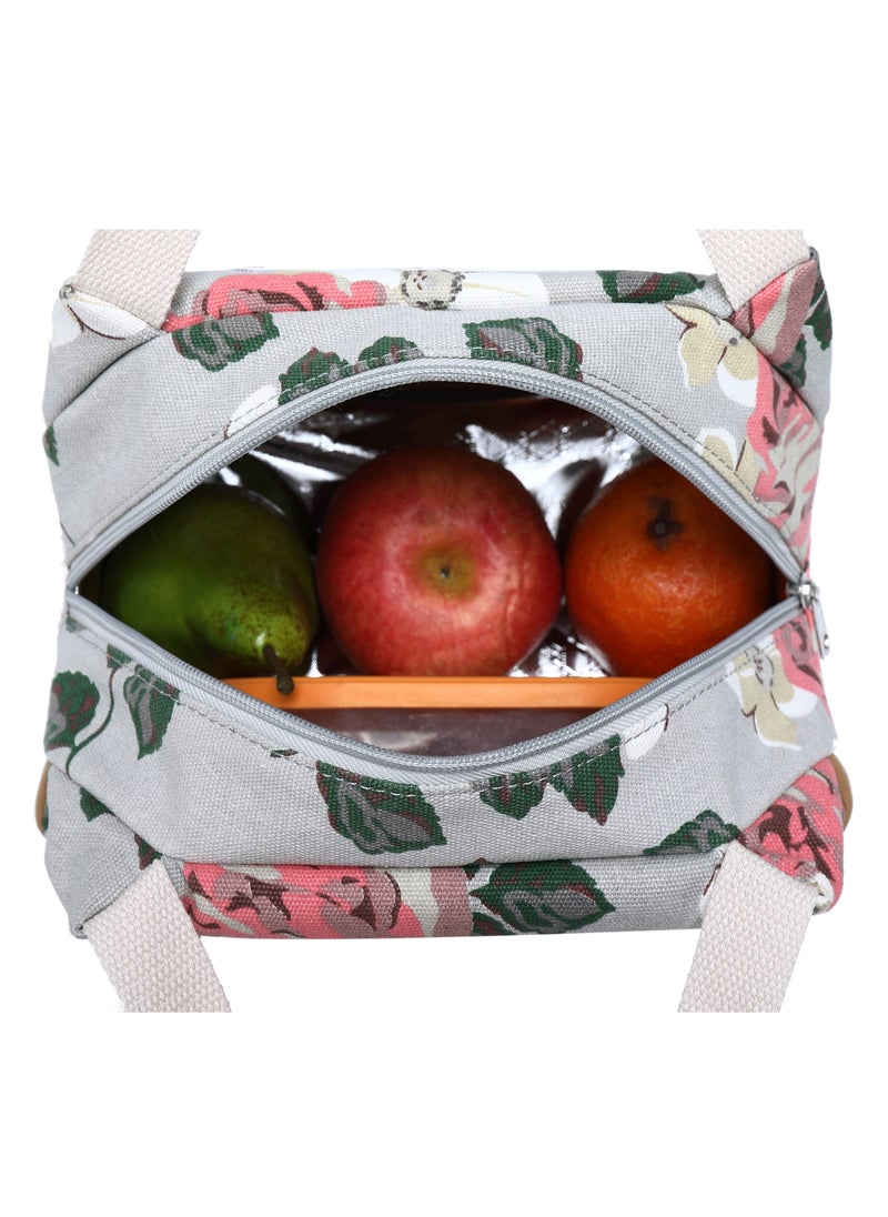 Loquat Printed Schoolbag Fashionable Three-Piece Backpack For Girls Grey  - Image 2