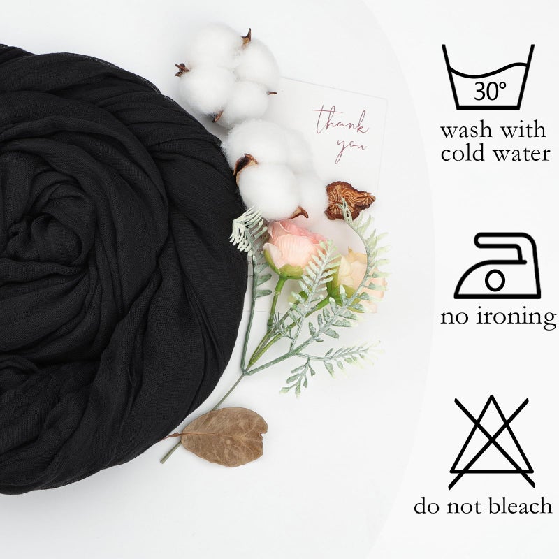 pepmily 6 Pack Black Cheesecloth Table Runner 10ft Boho Gauze Fabric Cheese Cloth Table Runner 35 x 120 Inch Rustic Sheer Runner for Wedding Decor Baby Shower Party Table Centerpiece Decoration - Image 5