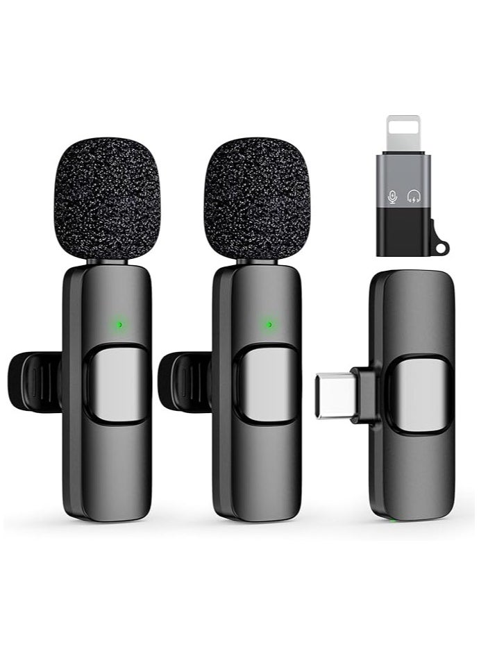 ABJ - Wireless Lavalier Microphone for Phone(USB-C) Dual Wireless Microphone for Video Recording, Live Stream, Vlog, YouTube, TikTok, Facebook, Zoom - Noise Reduction & Plug-Play(No Need App/Bluetooth) - Image 1
