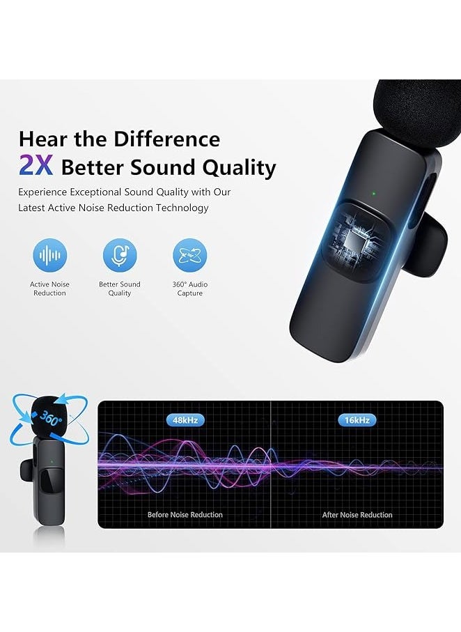 ABJ - Wireless Lavalier Microphone for Phone(USB-C) Dual Wireless Microphone for Video Recording, Live Stream, Vlog, YouTube, TikTok, Facebook, Zoom - Noise Reduction & Plug-Play(No Need App/Bluetooth) - Image 1
