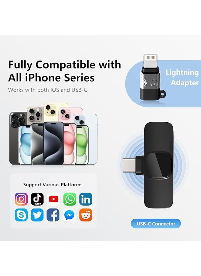 ABJ - Wireless Lavalier Microphone for Phone(USB-C) Dual Wireless Microphone for Video Recording, Live Stream, Vlog, YouTube, TikTok, Facebook, Zoom - Noise Reduction & Plug-Play(No Need App/Bluetooth) - Image 1