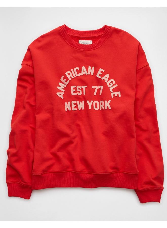 American Eagle AE Logo Graphic Relaxed Crew Neck Sweatshirt - Image 3