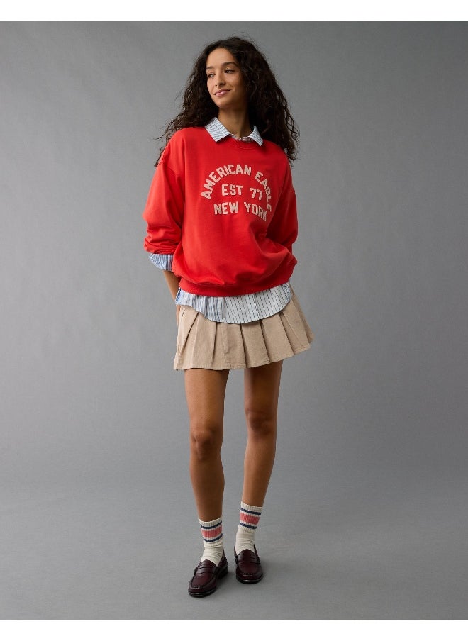 American Eagle AE Logo Graphic Relaxed Crew Neck Sweatshirt  - Image 1