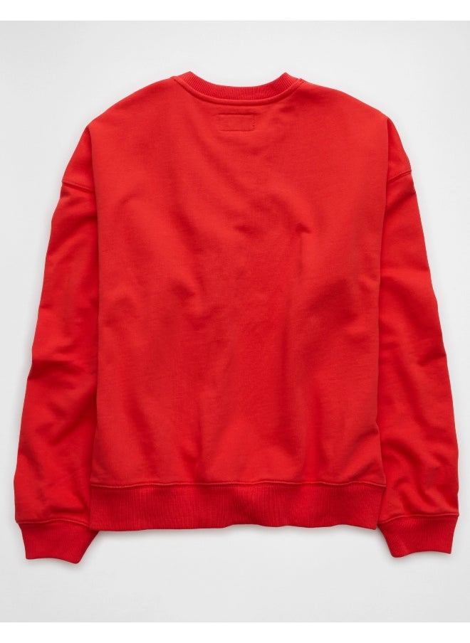 American Eagle AE Logo Graphic Relaxed Crew Neck Sweatshirt  - Image 4