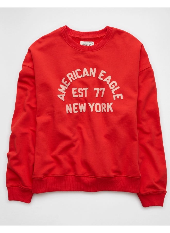 American Eagle AE Logo Graphic Relaxed Crew Neck Sweatshirt  - Image 3