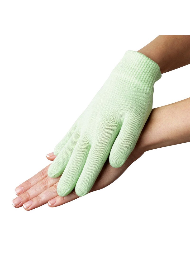 EMILYSTORES Green Moisturize Soften Repair Cracked Skin Moisturizing Treatment Gel Jojoba Oil Vitamin E SPA Gloves 1Pair 