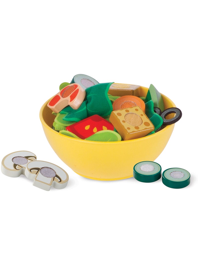Melissa & Doug Slice and Toss Salad Play Food Set â€“ 52 Wooden and Felt Pieces , Green Wooden Pretend Food, Play Kitchen Accessories For Kids Ages 3+ - Image 3