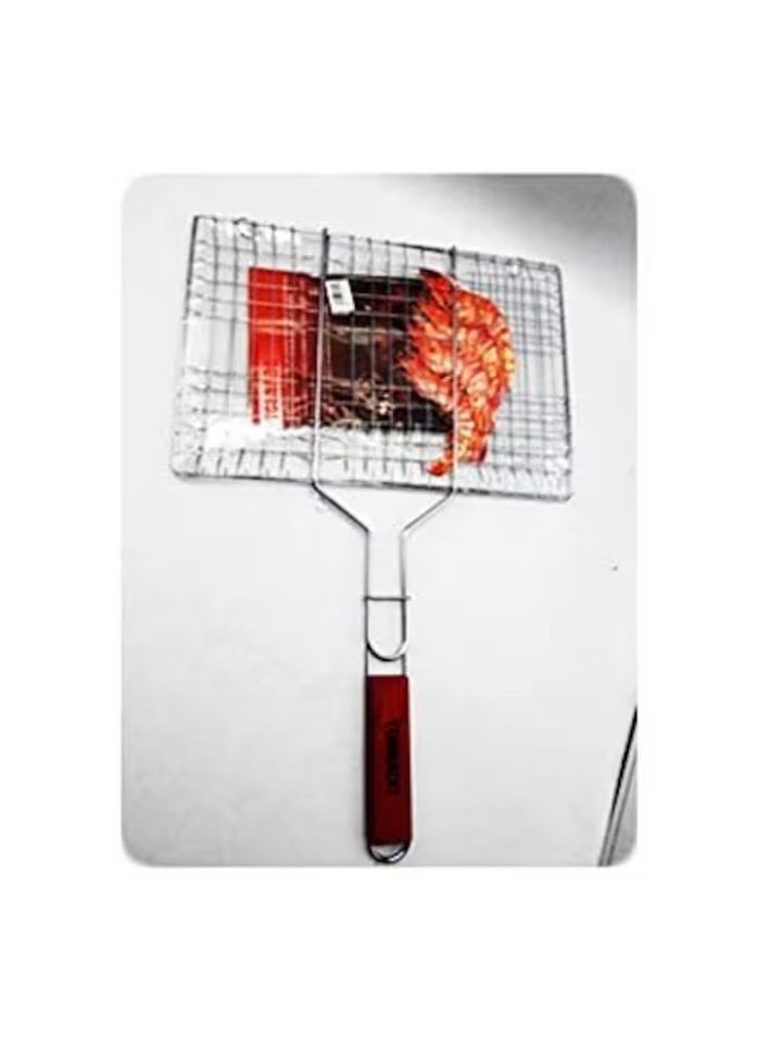 PROMASS Promass Barbecue Rectangular Grilling Basket, Multi-purpose Portable Griller with Handle 24x34x51CM (Pack of 1).  - Image 2
