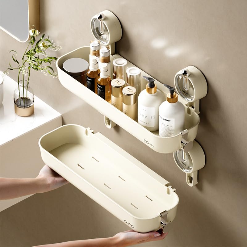 Furret Wall-Mounted Toilet Storage Rack Multifunctional Suction Cup Storage for Living Room Bathroom Hole-Free Solution Luxurious Look And Modern Look - Image 2