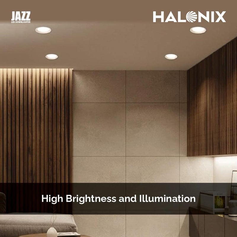 Halonix داونلايت مدمج أبيض من بولي كربونات 12 واط | فتحة - 4 بوصة | ضوء سقف مدمج ساطع | داونلايت LED مع حماية من زيادة التيار | عبوة 2 - Image 4