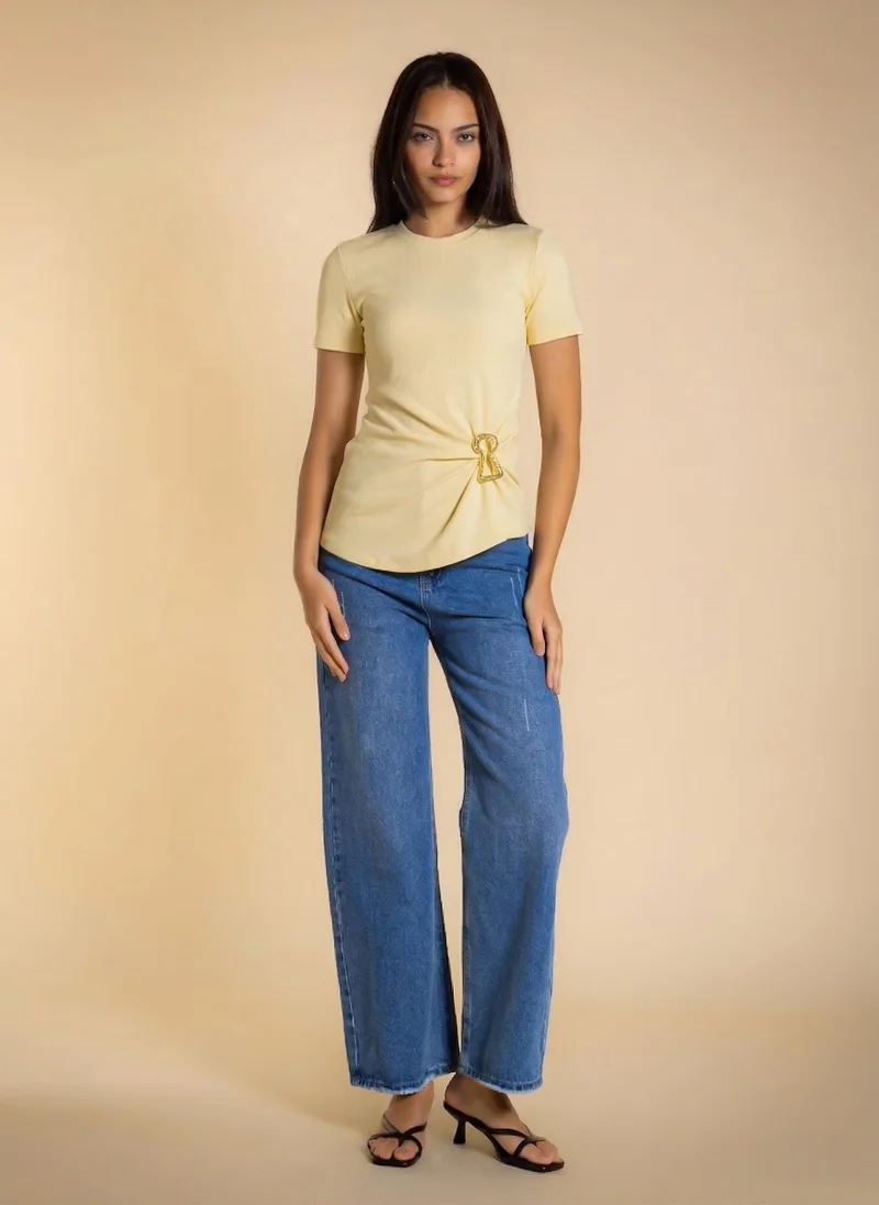 شايبس RIB TOP WITH BROOCH