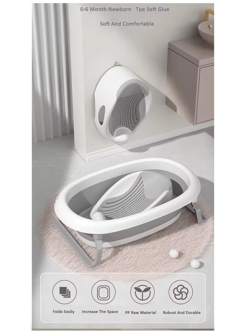 dreamons link حوض استحمام آمن للأطفال الرضع غير قابل للانزلاق مع مسند رأس مائل - Image 5