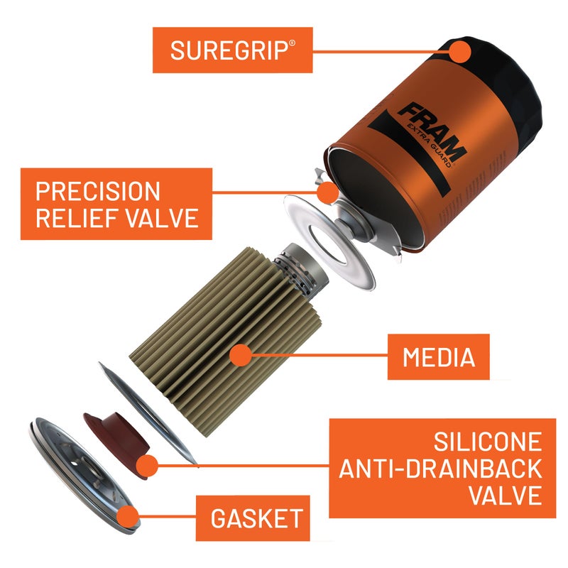 FRAM فلتر زيت المحرك FRAM Extra Guard PH7317، 10K ميل تغيير فترة استبدال فلتر الزيت الدوار للسيارات المختارة - Image 5