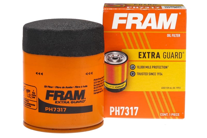 FRAM فلتر زيت المحرك FRAM Extra Guard PH7317، 10K ميل تغيير فترة استبدال فلتر الزيت الدوار للسيارات المختارة - Image 1