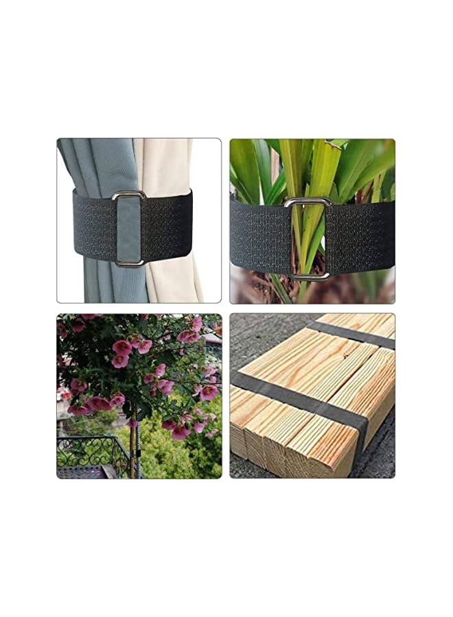 PROMASS 32Ft Adjustable Fastening Cable Straps with 50 Metallic Buckles, Adjustable Cut-to-Length Fastening Cord Management Organizer Wire Wrap Strap for Home, Office, Data Centers - Image 4