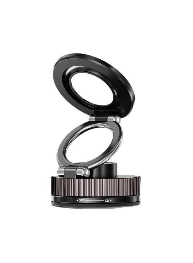 Magic Park Magnetic Phone Stand for Car,360°Rotatable Phone Holder for MagSafe, Strong Magnet, Foldable Car Mount with Vacuum Suction Cup, Mini Car Stand with Magnetic Ring for all Smartphone - Image 1