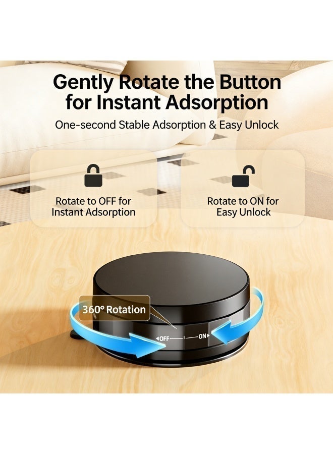 Magic Park Magnetic Phone Stand for Car,360°Rotatable Phone Holder for MagSafe, Strong Magnet, Foldable Car Mount with Vacuum Suction Cup, Mini Car Stand with Magnetic Ring for all Smartphone - Image 5