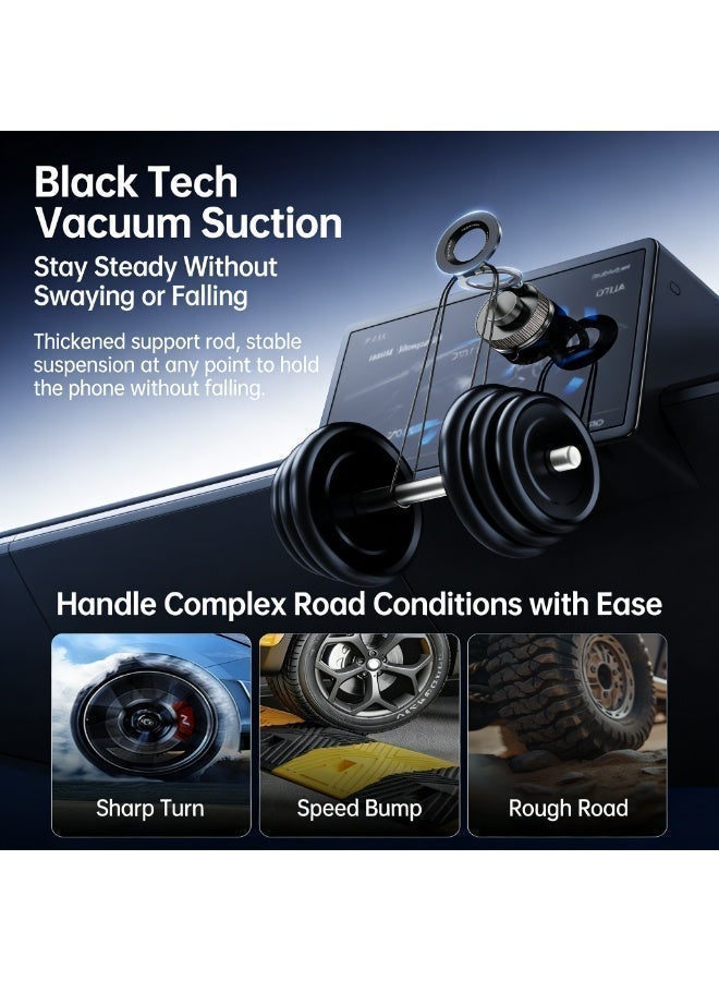Magic Park Magnetic Phone Stand for Car,360°Rotatable Phone Holder for MagSafe, Strong Magnet, Foldable Car Mount with Vacuum Suction Cup, Mini Car Stand with Magnetic Ring for all Smartphone - Image 3