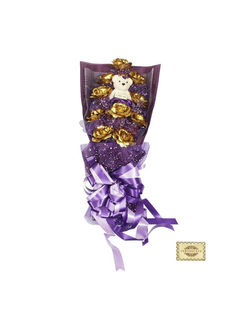 RELBEES RELBEES 24K GOLD ROSE BOUQUET11INC VALENTINE GIFTGIFT FOR HERGIFT FOR HIMGIFT FOR HUSBAND ANNIVERSARY SPECIAL LOVEGIFT ITEM FOR WOMENVALENTINE GIFT SET 