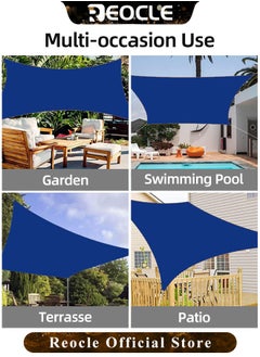 REOCLE Sun Shade Sail 9.8×9.8FT Rectangle Canopy Light Grey Outdoor UV Sun Shade Sail Heavy Duty UV Protection Beach Shade Canopy Wind Sail for Patio & Backyard & Garden & Lawn  - Image 3