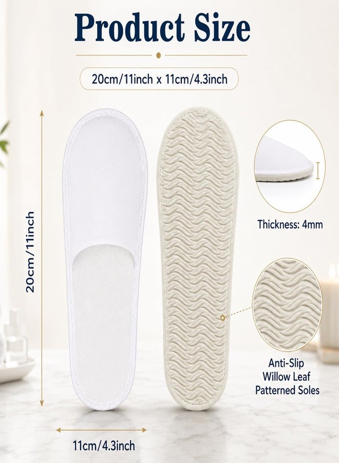 Entallor 50 Pairs Disposable Slippers for Guests Bulk with Folding Storage Box, 11 Inch White Non-Slip Hotel Slippers, Individually Wrapped House Slippers for Men Women Travel, Spa, Home, Wedding - Image 3