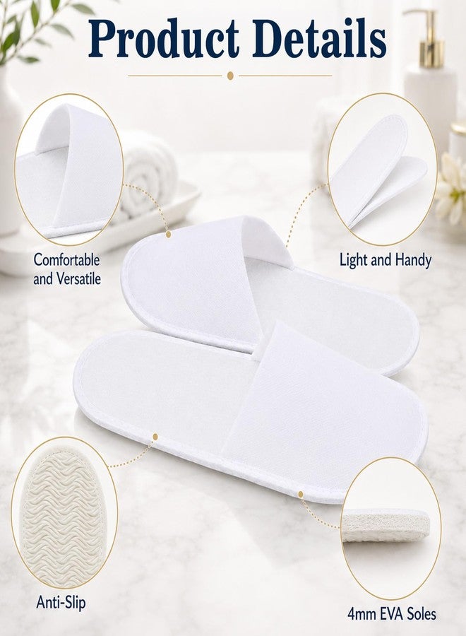 Entallor 50 Pairs Disposable Slippers for Guests Bulk with Folding Storage Box, 11 Inch White Non-Slip Hotel Slippers, Individually Wrapped House Slippers for Men Women Travel, Spa, Home, Wedding - Image 5