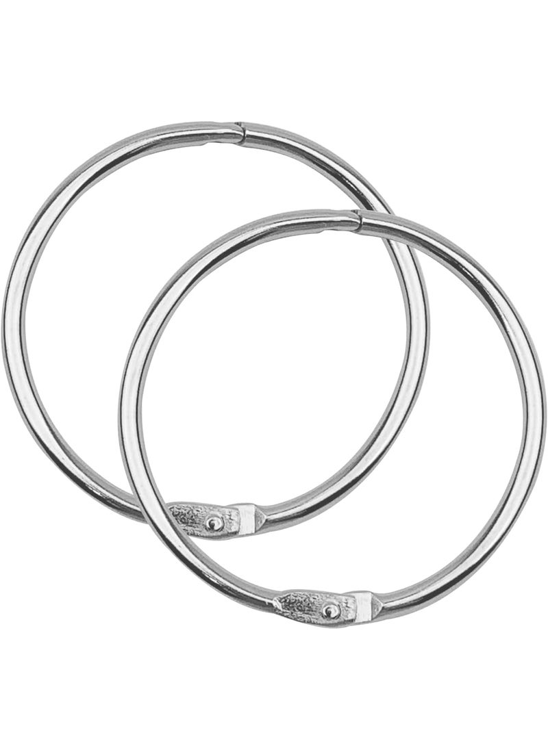 KTOJOY 2 Inch 30 Pack Loose Leaf Binder Rings Keychain Key Metal Book Nickel Plated Steel Binder RingsSilver for School Home or Office  - Image 1