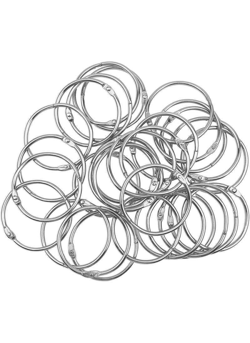KTOJOY 2 Inch 30 Pack Loose Leaf Binder Rings Keychain Key Metal Book Nickel Plated Steel Binder RingsSilver for School Home or Office  - Image 2
