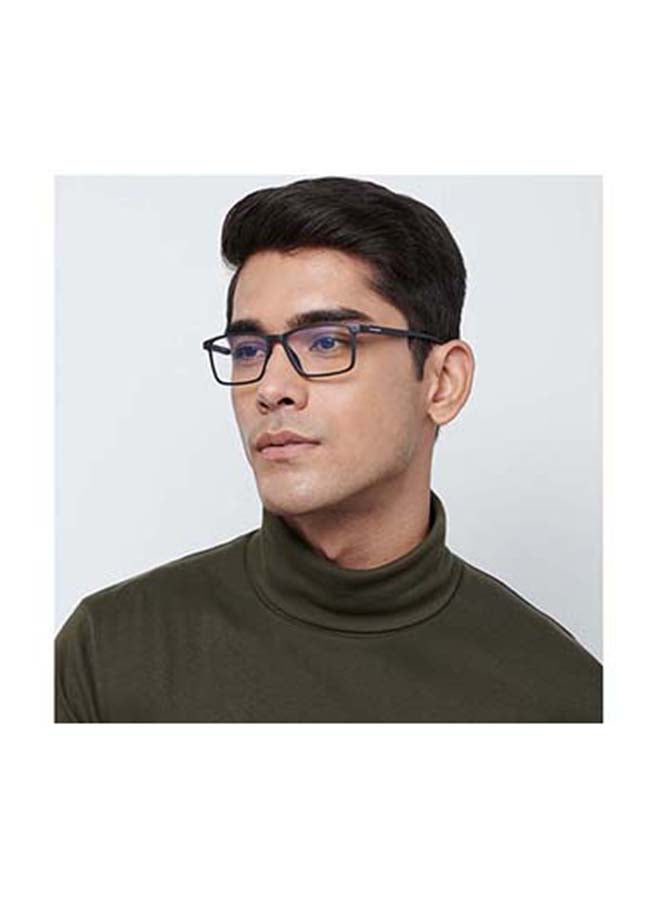 لينسكارت بلو نظارة طبية زيرو باور للكمبيوتر بإطار مستطيل كامل الحواف وعدسات بلو كت مضادة للوهج - عدسات مقاس 52 مم - بلون أسود طراز LB E13738 للجنسين - Image 5