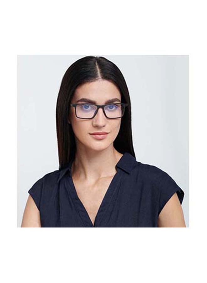 لينسكارت بلو نظارة طبية زيرو باور للكمبيوتر بإطار مستطيل كامل الحواف وعدسات بلو كت مضادة للوهج - عدسات مقاس 52 مم - بلون أسود طراز LB E13738 للجنسين - Image 4