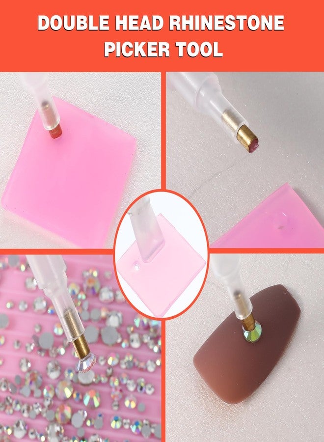 KFHENSOMR Rhinestone Pickup Tool Set: 2 Pcs Rhinestone Picker Handles Dual-Ended Rhinestones Applicator Dotting Tool Pen Shiny Diamond Dot Drill Pen for DIY Home Nail Salon - Image 5