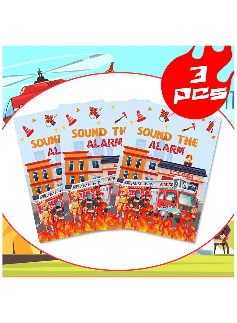 FRUITFUL PARTY Fire Truck Tablecloth, 3 Pcs Firefighter Party Tablecloth Set - Fire Truck Birthday Tablecloth, Firefighter Table Cover(Size: 274cm*137cm/107IN*53.9IN)  - Image 2