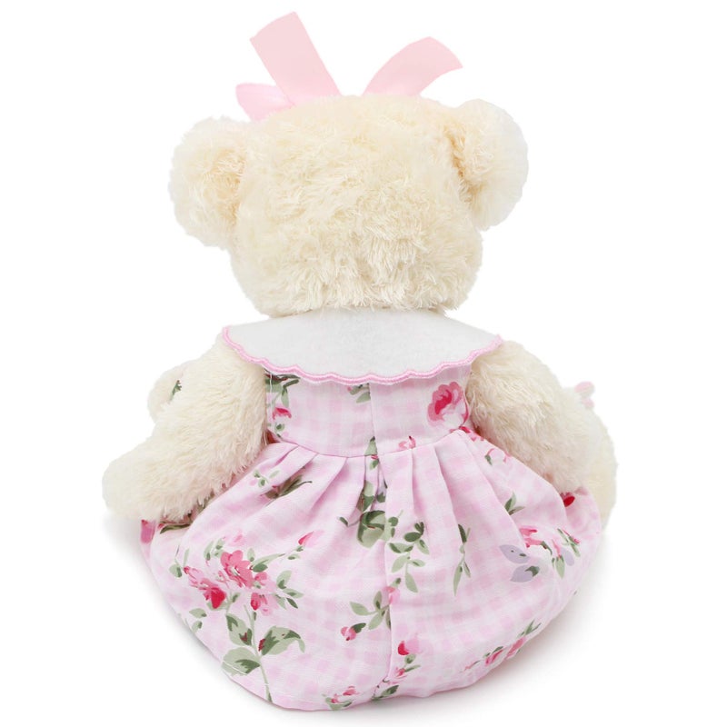 oits cute دب صغير لطيف من Oitscute مع ملابس دمية محشوة ناعمة 10" (فستان وردي مع أرنب) - Image 3
