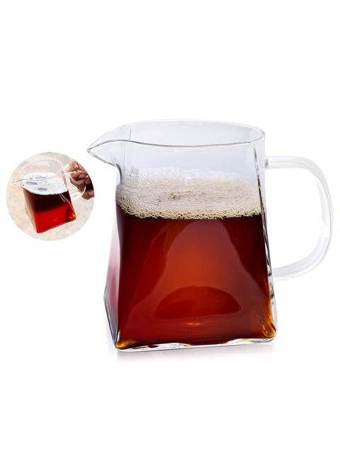 Heat resisting High Borosilicate Glass Tea Pitcher Tea Set Accessory Clear Glass Fair Mug Tea Divider Milk Coffee Jug Coffee and tea glass server 550ml