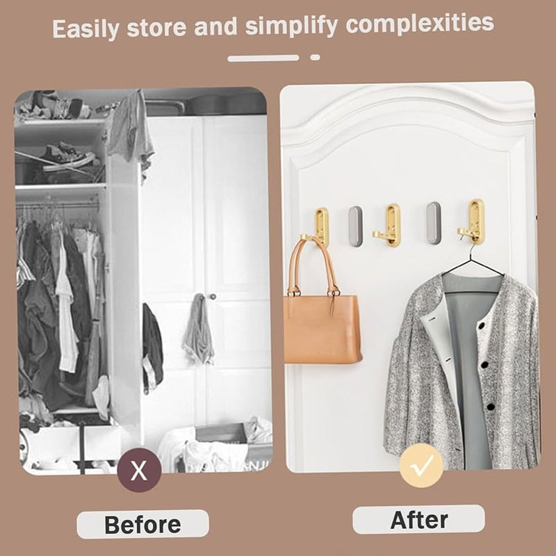 Black Foldable Wall Hook for Clothes Towels and Accessories Invisible Hanger for Bedroom Office Bathroom - Image 5