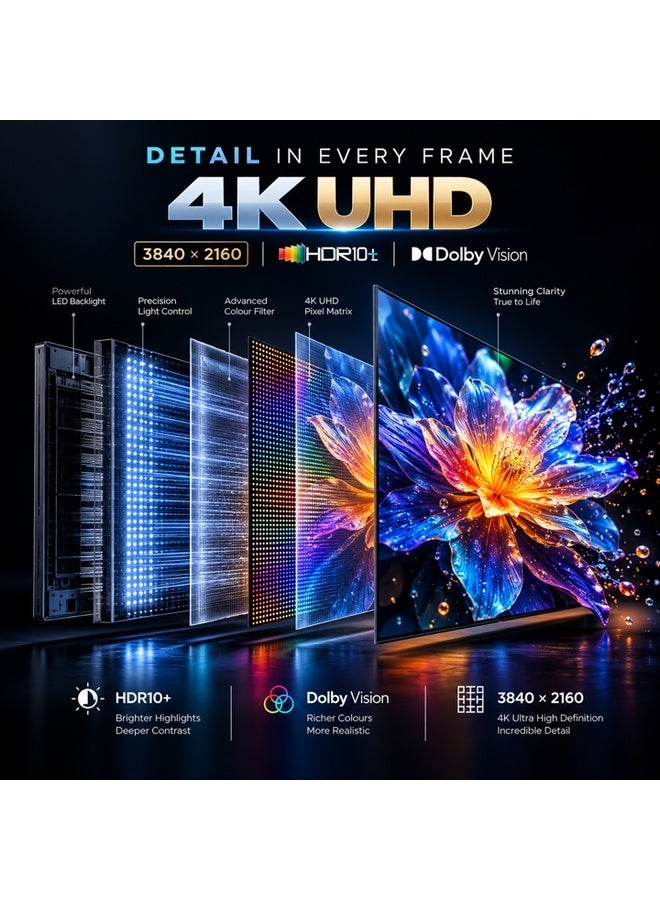 نيكاي NIKAI 85 Inch QLED 4K UHD Smart TV with Samsung Tizen OS, HDR10+, Dolby Vision, Dolby Atmos, Samsung TV Plus, Game Mode, Wi-Fi, Bluetooth, Apple AirPlay & HDMI | 85QTZNSQLED 85QTZNSQLED black - Image 4