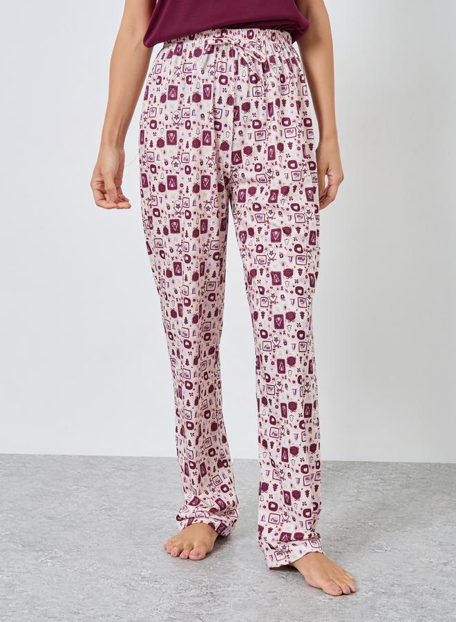 Styli Holly Jolly Slogan Boxy T-Shirt and Pyjama Set - Image 4