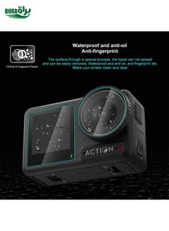BURAQ For DJI Osmo Action 4 PULUZ 3-in-1 Lens Front and Back Screen Tempered Glass Explosion-proof Film (Transparent)  - Image 3