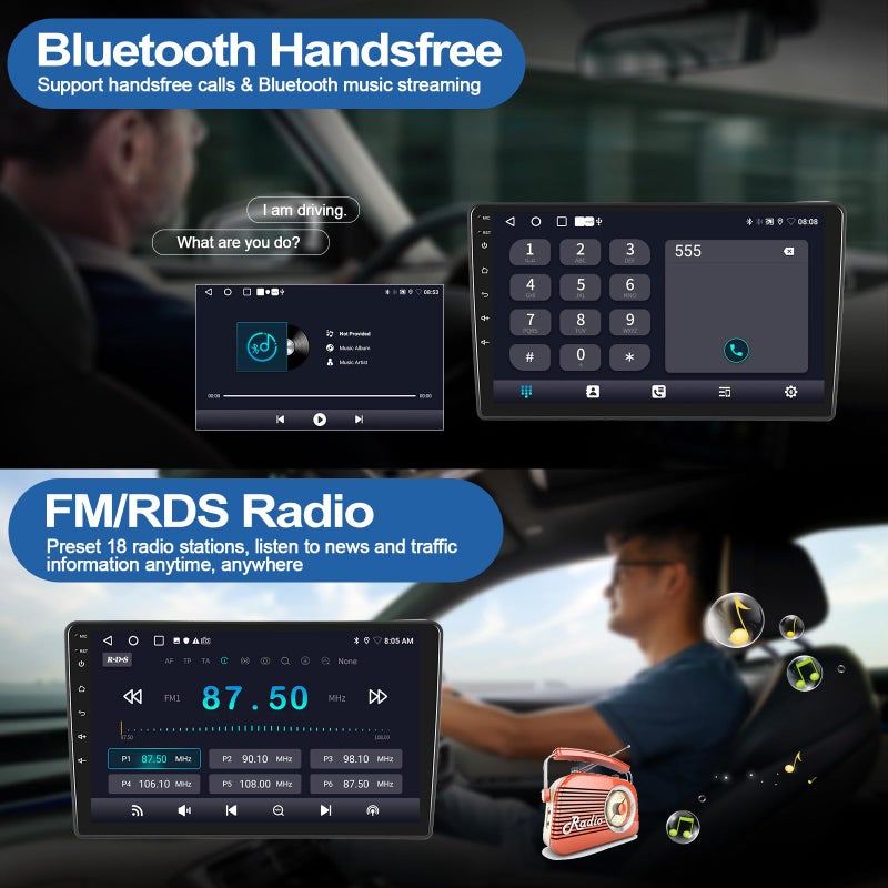Camecho 2+64G Car Stereo Radio for Nissan Frontier Pathfinder 2005-2008 with Wireless CarPlay Android Auto, 9" Touch Screen Android 13 Car Radio with GPS Navigation Bluetooth WiFi Mirror Link Backup Camera - Image 5