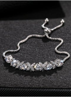 Elegant Silver Plated Cubic Zircon Bracelet For Women