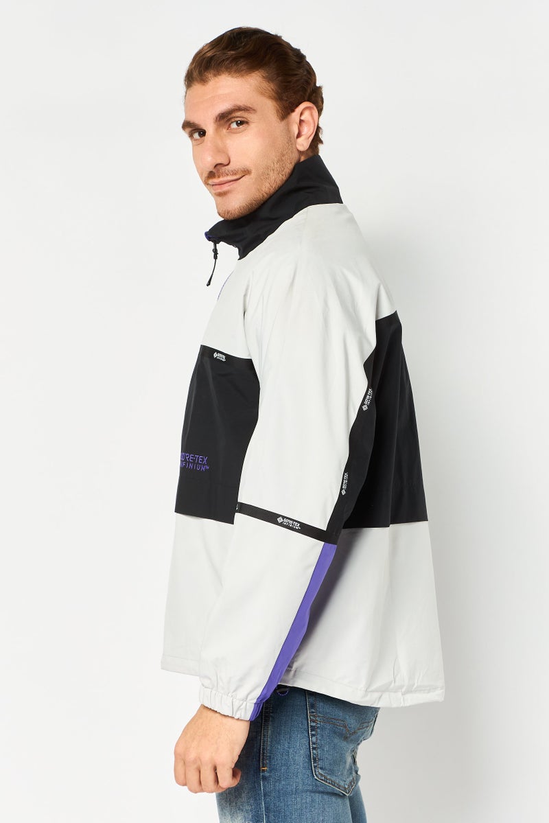 SELECTED Men Mock Neck Long Sleeve Embroidered Windbreaker Jacket, Multicolor - Image 4