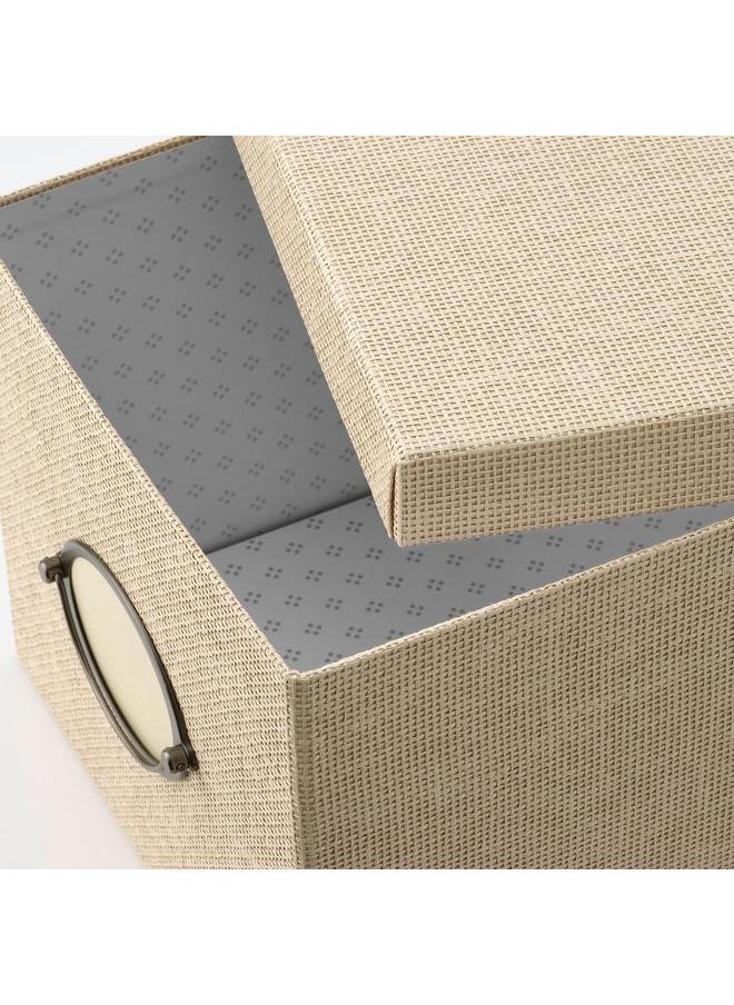 Generic Storage box with lid, beige, 25x35x20 cm  - Image 3