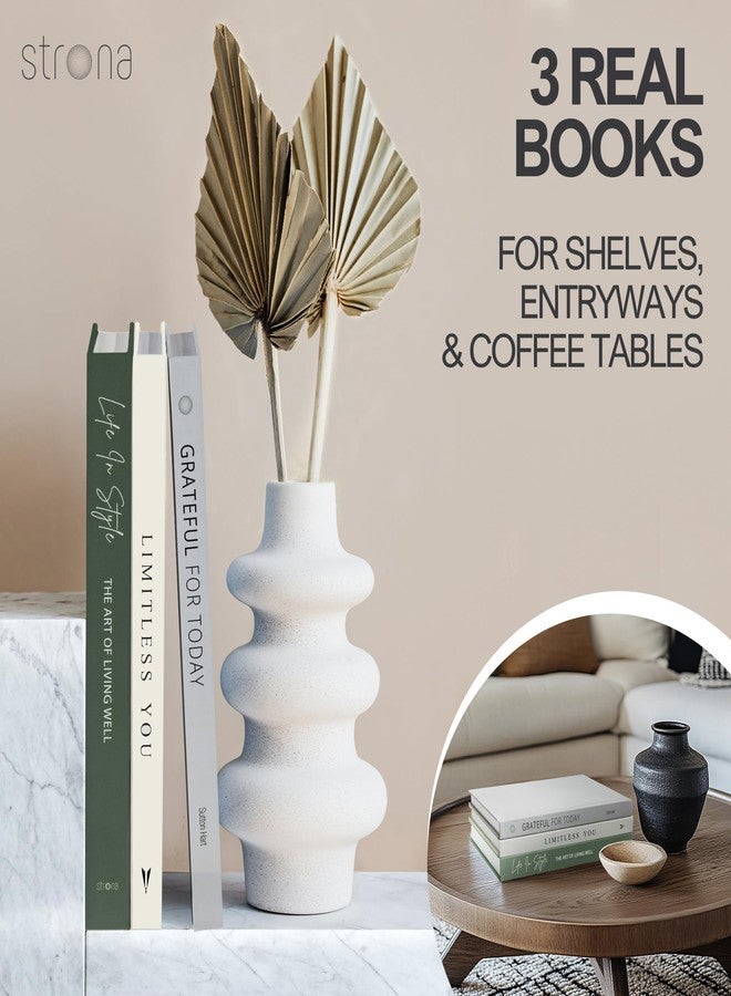 STRONA Olive Green Decorative Books for Home Decor - Faux Books for Living Room Decoration, Green Decor Books for Coffee Table or Shelves - Image 3