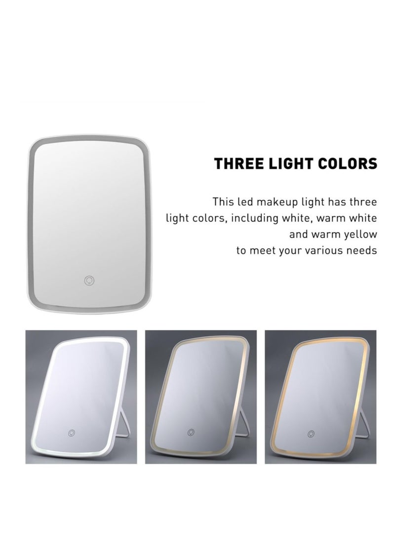 Excefore Vanity Mirror with Lights, Travel Lighted Makeup Mirror, Portable Lighted Makeup Beauty Mirror, 3 Color Lighting, Dimmable Touch Screen, Tabletop LED Folding Adjustable Cosmetic Mirror - Image 5