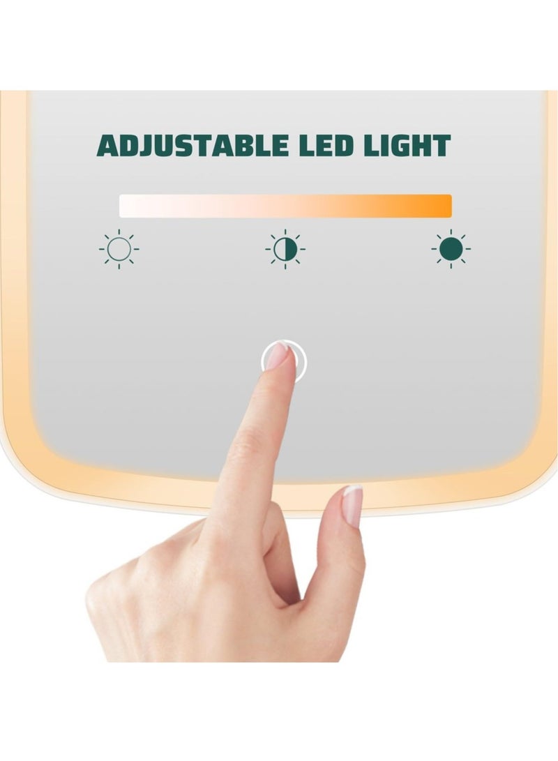 Excefore Vanity Mirror with Lights, Travel Lighted Makeup Mirror, Portable Lighted Makeup Beauty Mirror, 3 Color Lighting, Dimmable Touch Screen, Tabletop LED Folding Adjustable Cosmetic Mirror - Image 3