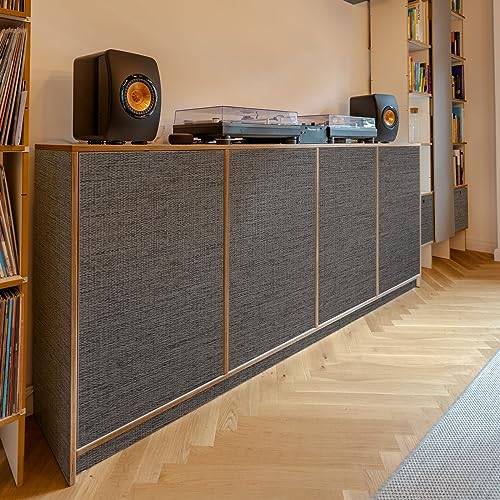 WADILE Grasscloth Peel and Stick Wallpaper 15.7in x 78.7in, Textured Contact Paper for Cabinets, Faux Linen Wall Paper Pull and Stick, Fabric Vinyl Wallpaper Self Adhesive Brown Gray - Image 5