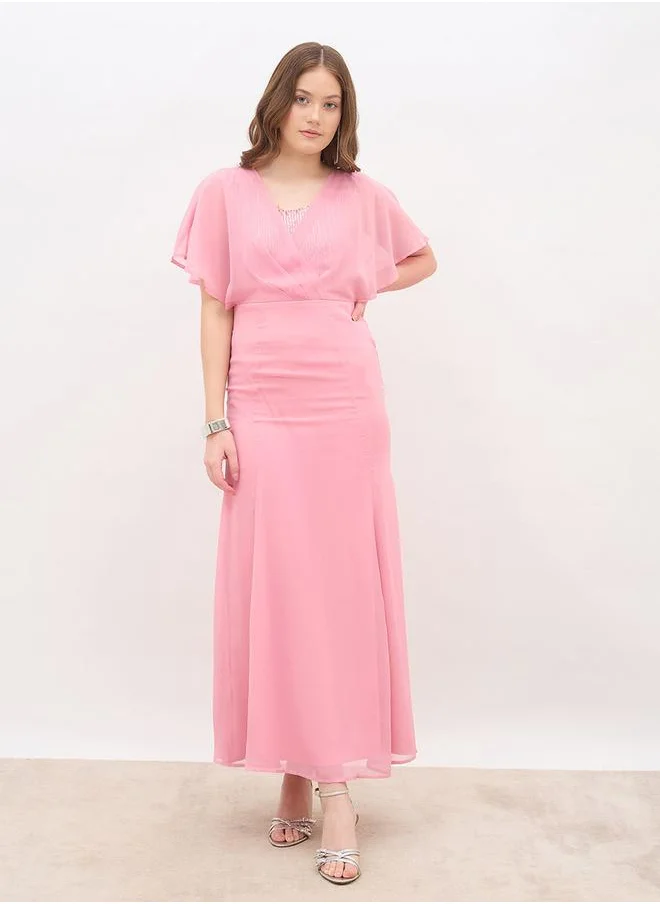 ستايلي Styli Embellished Sequined A-Line Maxi Dress