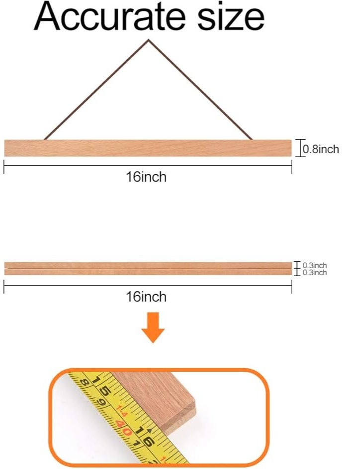 Radezon 16x20 16x24 Poster Frame, Magnetic Poster Frame Hanger for Photo Picture Canvas Artwork Wall Hanging (16 inch) Teak 16L" x 0.7W" - Image 2